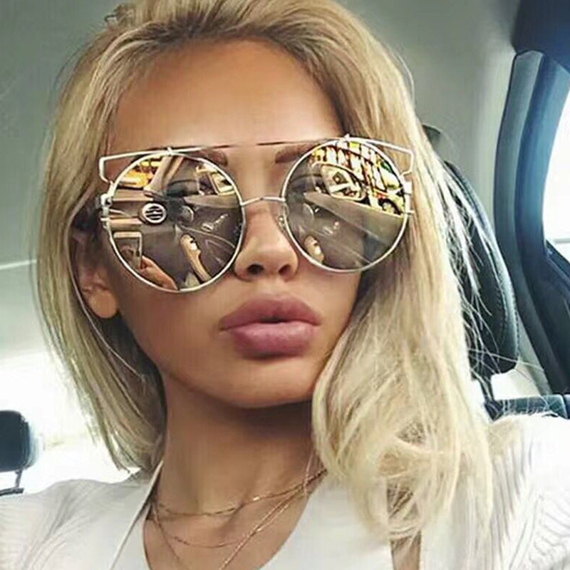 Cat Eye Oversized Round Sunglasses