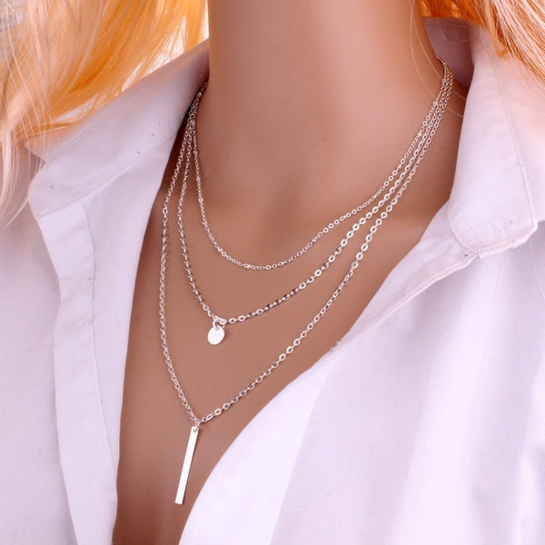 3 Layers Chain Necklace Jewelry