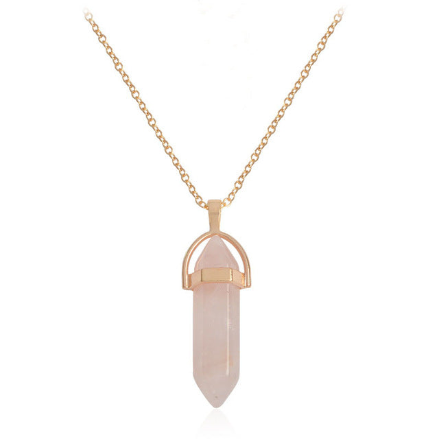 Hexagonal Quartz Necklaces Pendants Jewelry