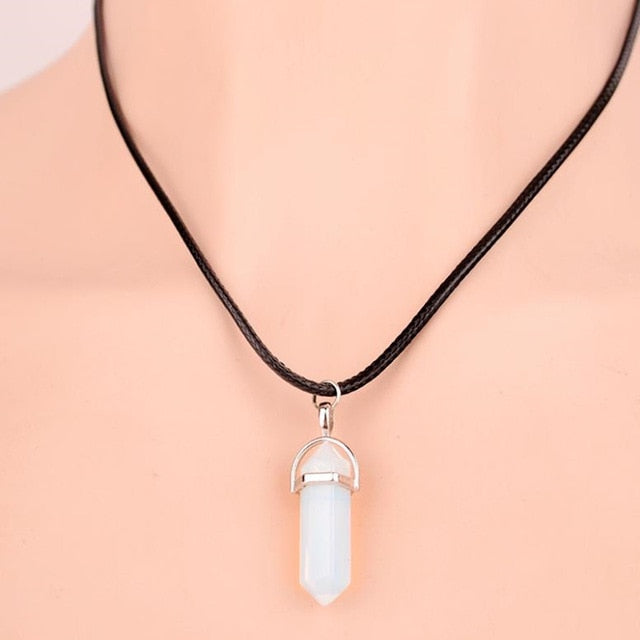 Hexagonal Quartz Necklaces Pendants Jewelry